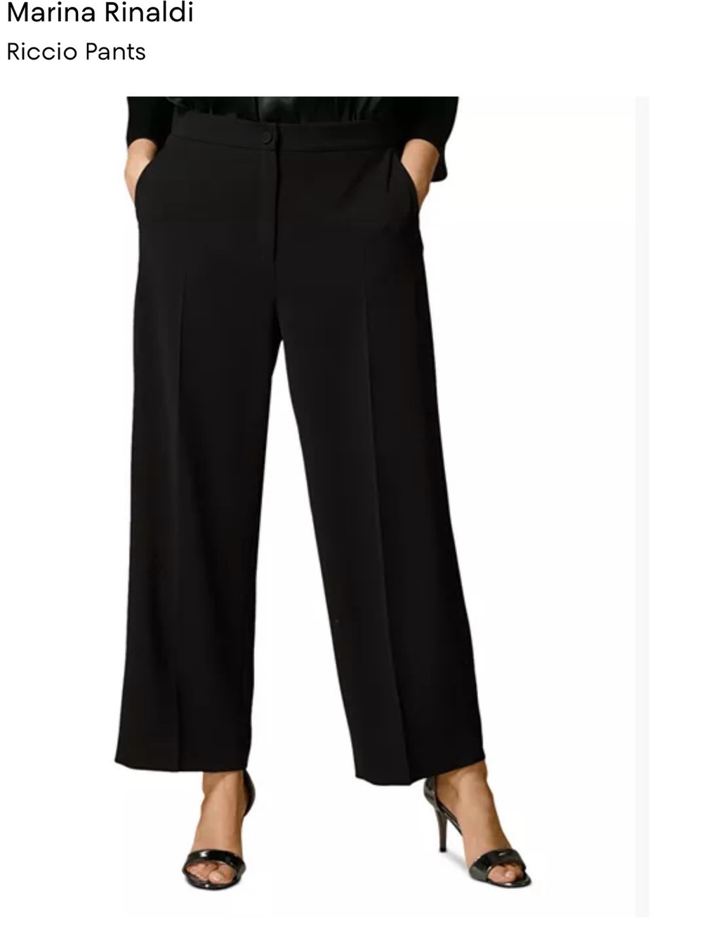 Marina Rinaldi Blue Wide-Leg Riccio Pants